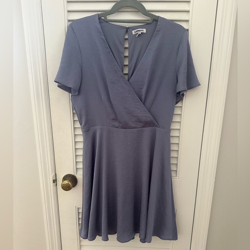 Slate blue surplice dress from Express - size 10